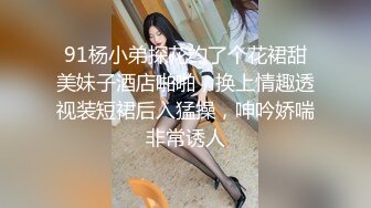 91杨小弟探花约了个花裙甜美妹子酒店啪啪，换上情趣透视装短裙后入猛操，呻吟娇喘非常诱人